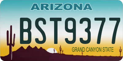 AZ license plate BST9377