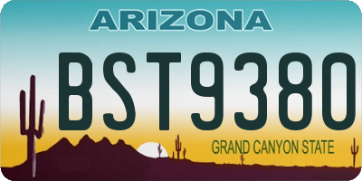 AZ license plate BST9380