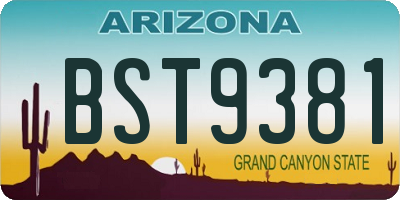 AZ license plate BST9381