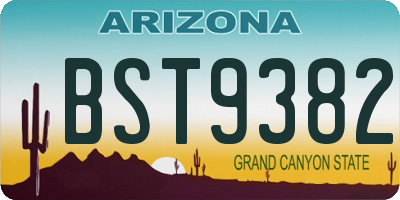 AZ license plate BST9382