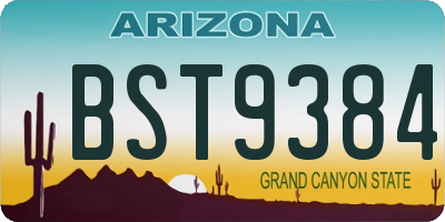 AZ license plate BST9384