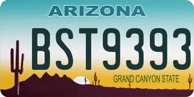 AZ license plate BST9393