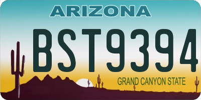 AZ license plate BST9394