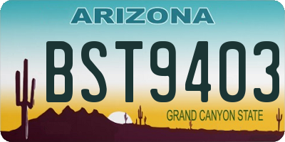 AZ license plate BST9403