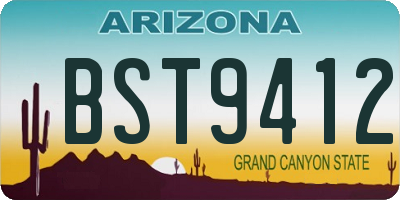 AZ license plate BST9412