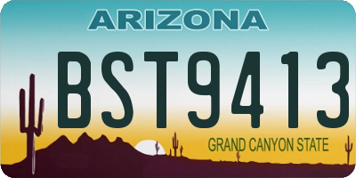 AZ license plate BST9413