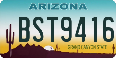 AZ license plate BST9416