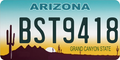 AZ license plate BST9418