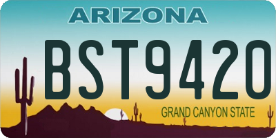 AZ license plate BST9420