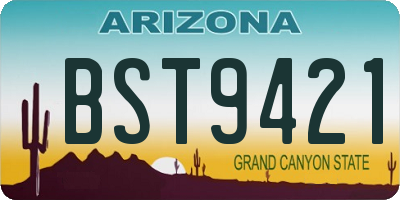 AZ license plate BST9421