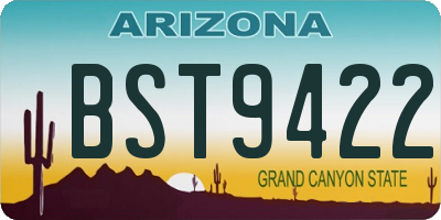 AZ license plate BST9422