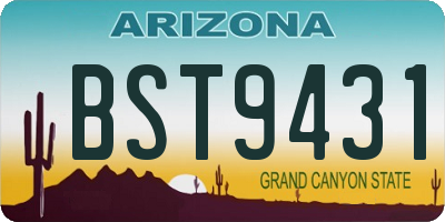 AZ license plate BST9431