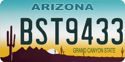 AZ license plate BST9433