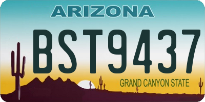 AZ license plate BST9437