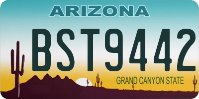 AZ license plate BST9442