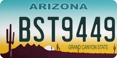 AZ license plate BST9449