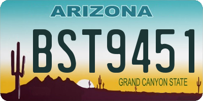 AZ license plate BST9451