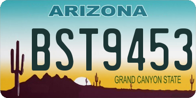 AZ license plate BST9453