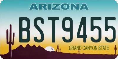 AZ license plate BST9455