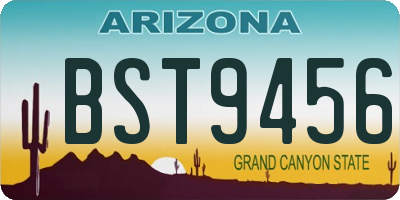 AZ license plate BST9456