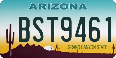 AZ license plate BST9461