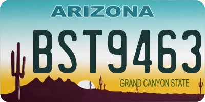 AZ license plate BST9463