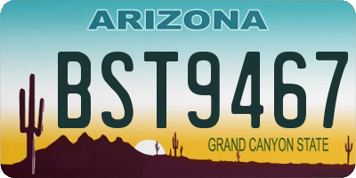 AZ license plate BST9467