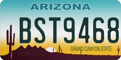 AZ license plate BST9468