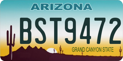 AZ license plate BST9472