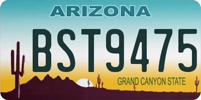 AZ license plate BST9475