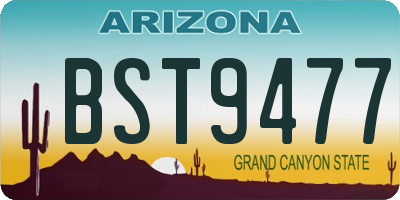 AZ license plate BST9477