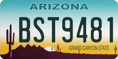 AZ license plate BST9481