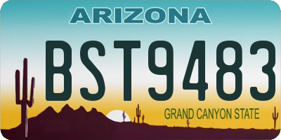 AZ license plate BST9483