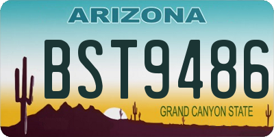 AZ license plate BST9486