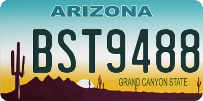 AZ license plate BST9488