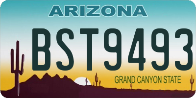 AZ license plate BST9493