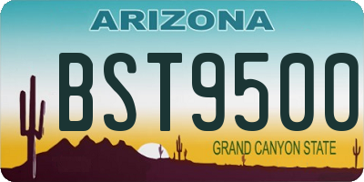 AZ license plate BST9500