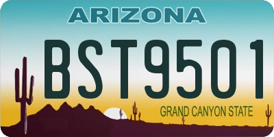 AZ license plate BST9501