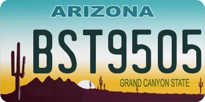 AZ license plate BST9505