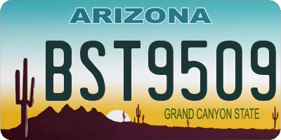 AZ license plate BST9509