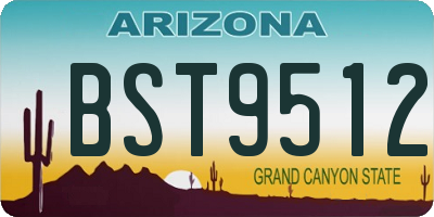 AZ license plate BST9512