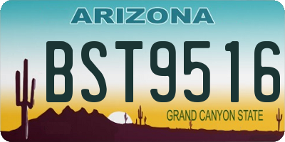 AZ license plate BST9516