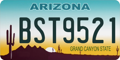 AZ license plate BST9521