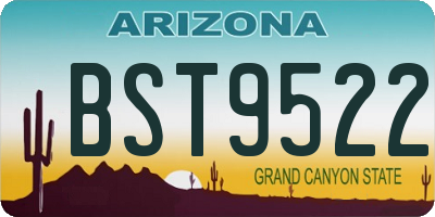 AZ license plate BST9522