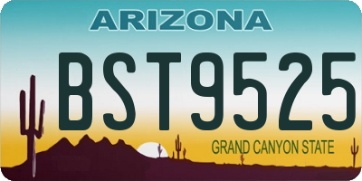 AZ license plate BST9525