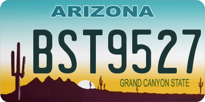 AZ license plate BST9527