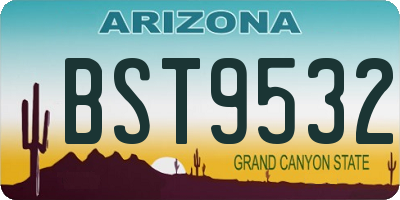 AZ license plate BST9532