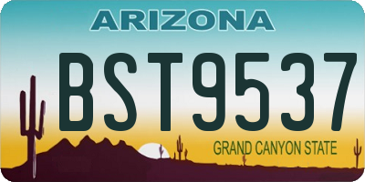 AZ license plate BST9537