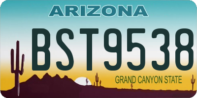 AZ license plate BST9538