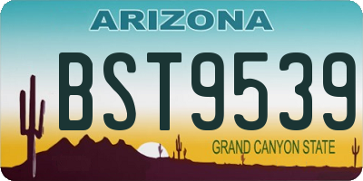 AZ license plate BST9539